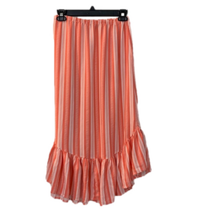 MINKPINK Vertical Striped Ruffle Hem Boho Prairie Skirt Small
